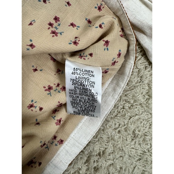 Umgee Linen Blend Lace Embroidered Jacket Cropped Puff Sleeve Size M Festival - Picture 10 of 12